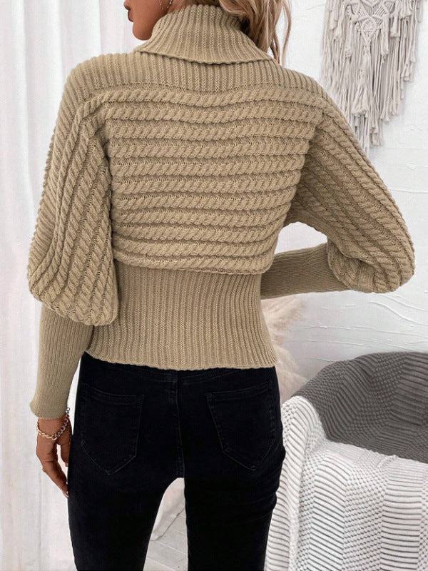 Mariselle Luxe Ribbed Knit Turtleneck Sweater