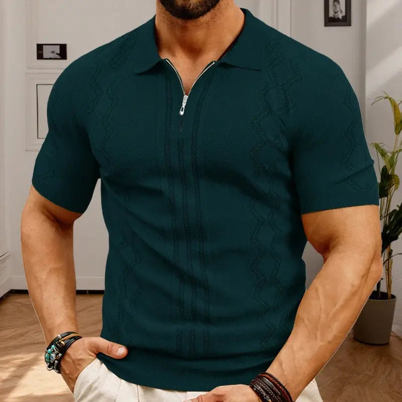 Stylish man wearing a well-fitted polo shirt in a modern casual outfit