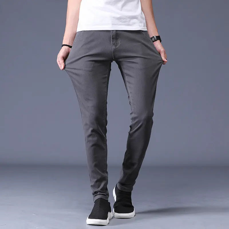 Men’s dark grey slim fit chinos – stretch casual trousers for all-day comfort and style
