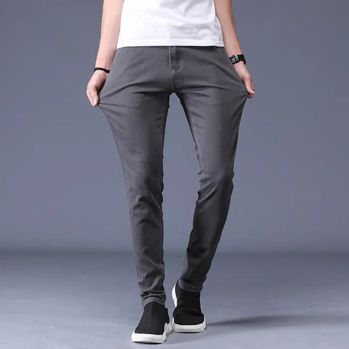 Men’s dark grey slim fit chinos – stretch casual trousers for all-day comfort and style