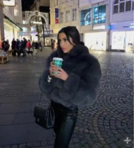 Luxurious Fur long sleeve coat EvolvMode