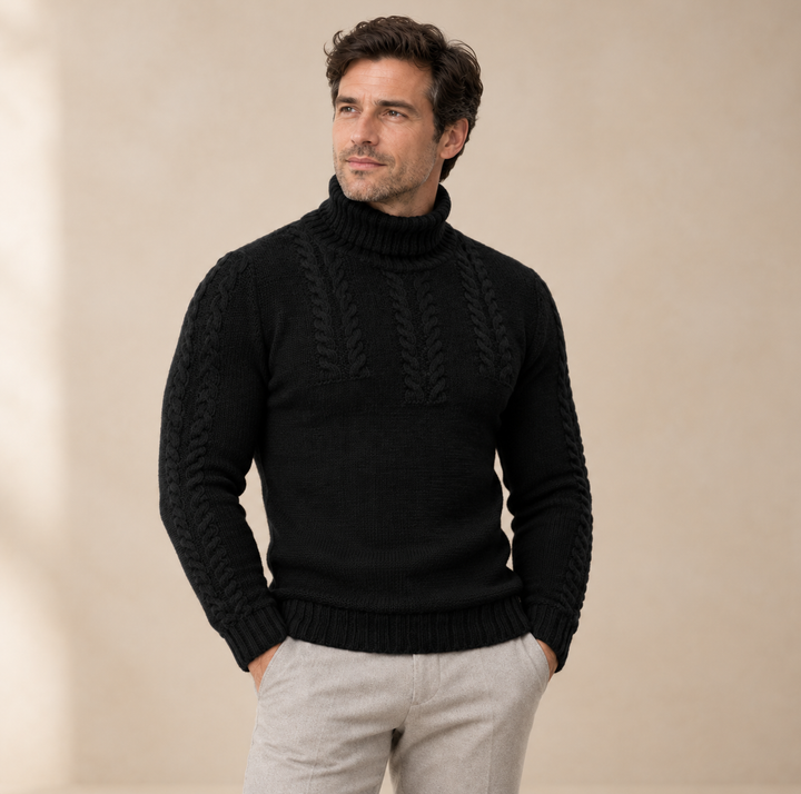 Ravaro Ribbed Cable Turtleneck