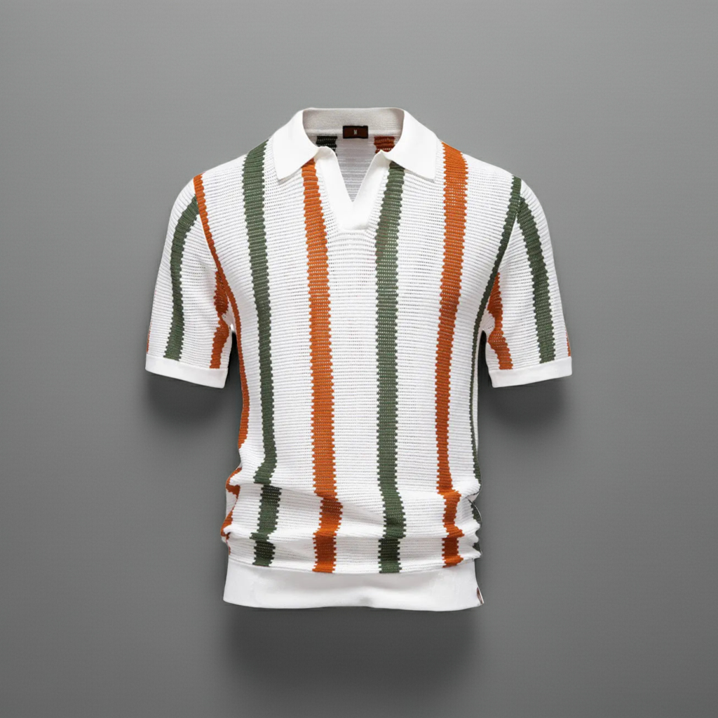 FluxStripe V-Neck Polo
