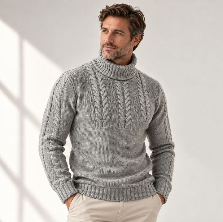 Ravaro Ribbed Cable Turtleneck
