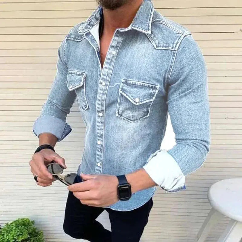 Slim Fit Denim Shirt EvolvMode