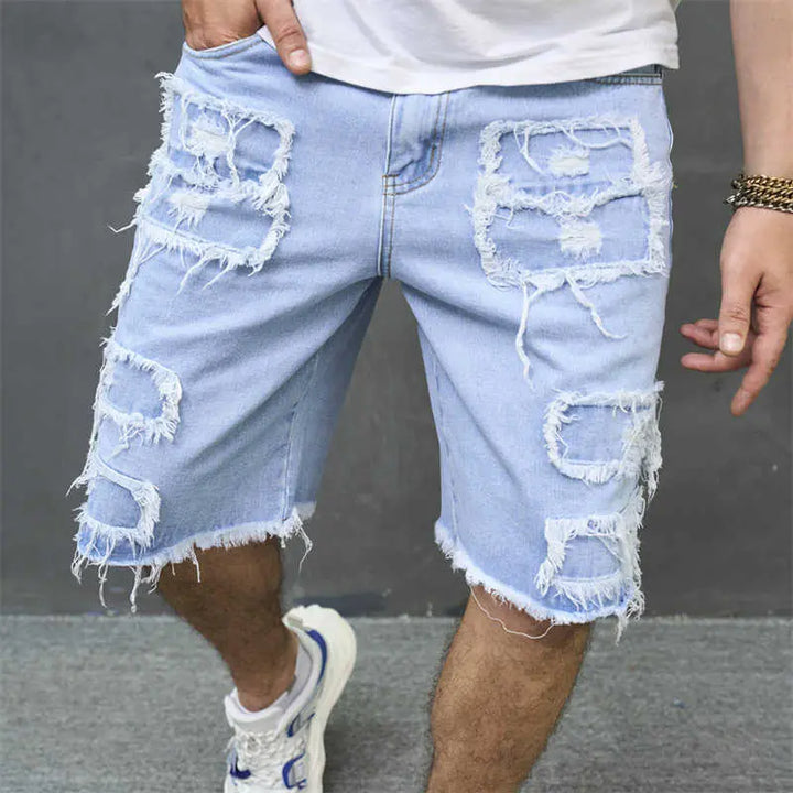 EdgeFlex Ripped Denim Shorts EvolvMode