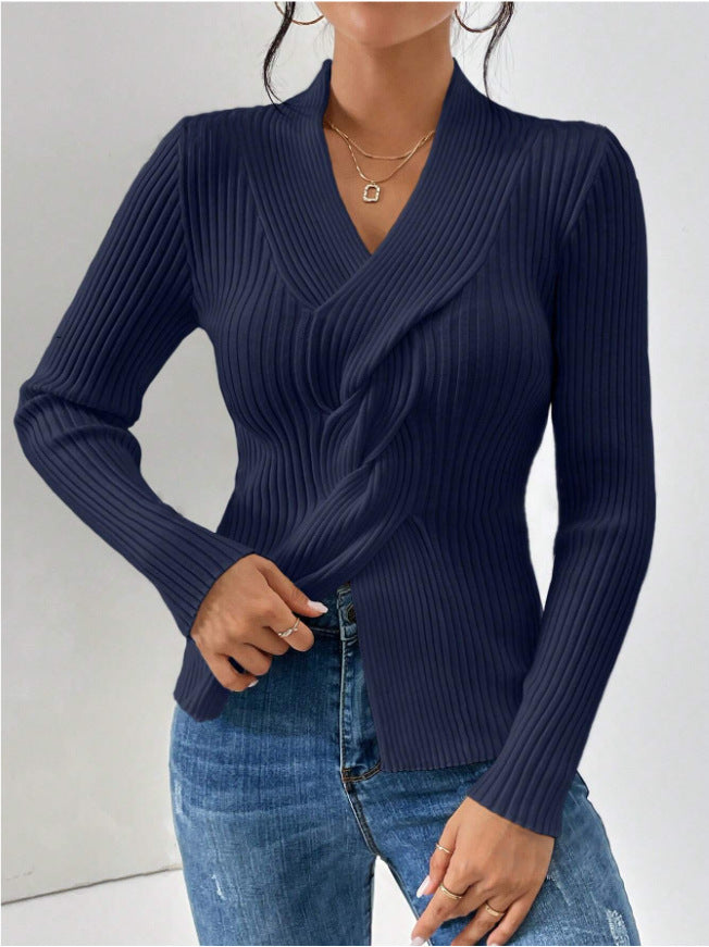 Ravena V-neck Ribbed Sweater