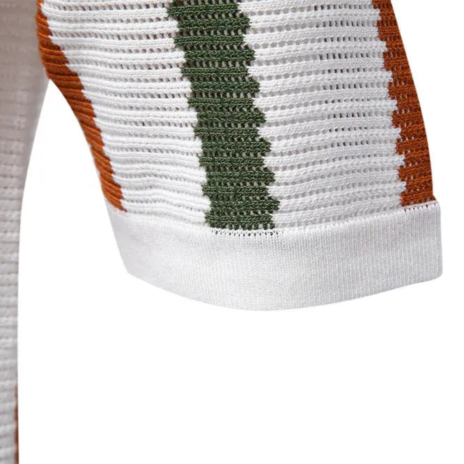 FluxStripe V-Neck Polo EvolvMode
