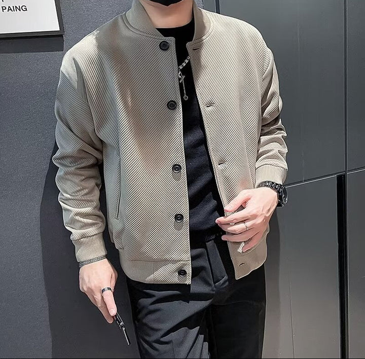 Textured Bomber Jacket for Men - Luxe Streetwear 