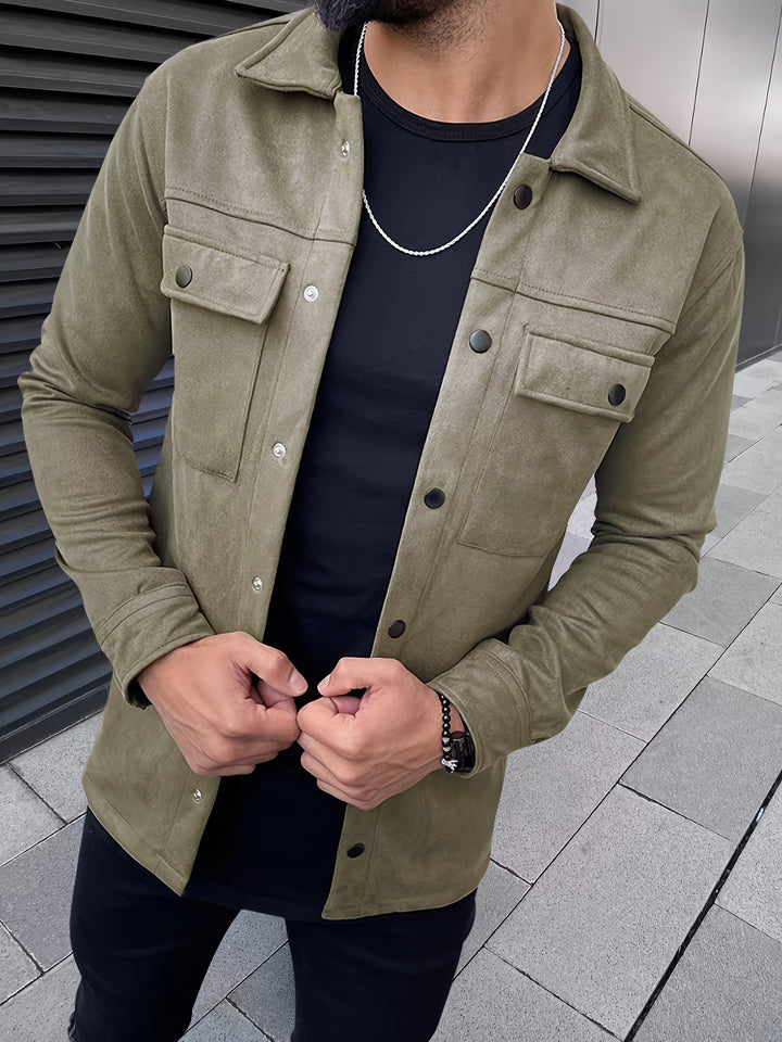 Marvane Luxe Suede Overshirt Jacket