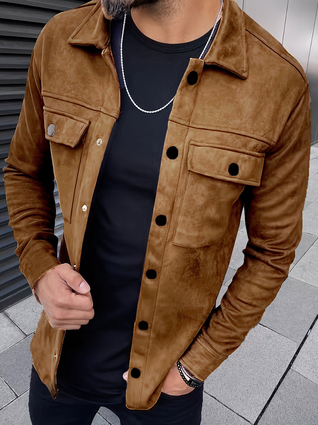 Marvane Luxe Suede Overshirt Jacket
