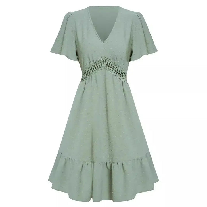 Summer Short-Sleeve Midi Dress EvolvMode