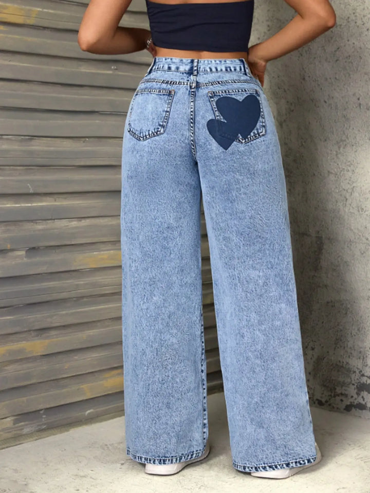 Amoura Heart Luxe Wide-Leg Jeans EvolvMode