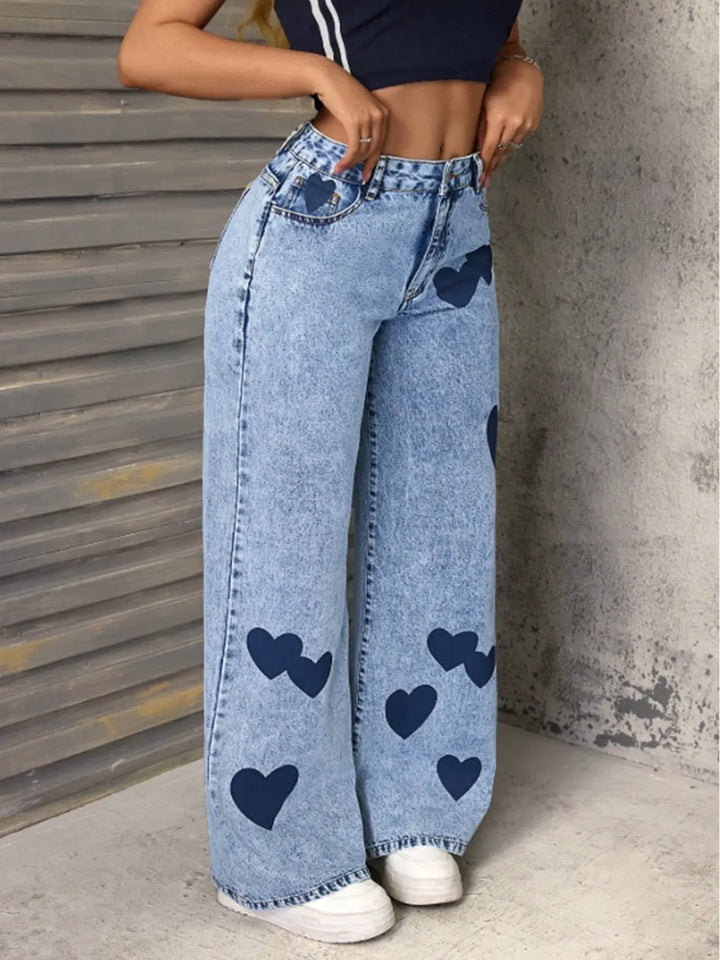 Amoura Heart Luxe Wide-Leg Jeans EvolvMode