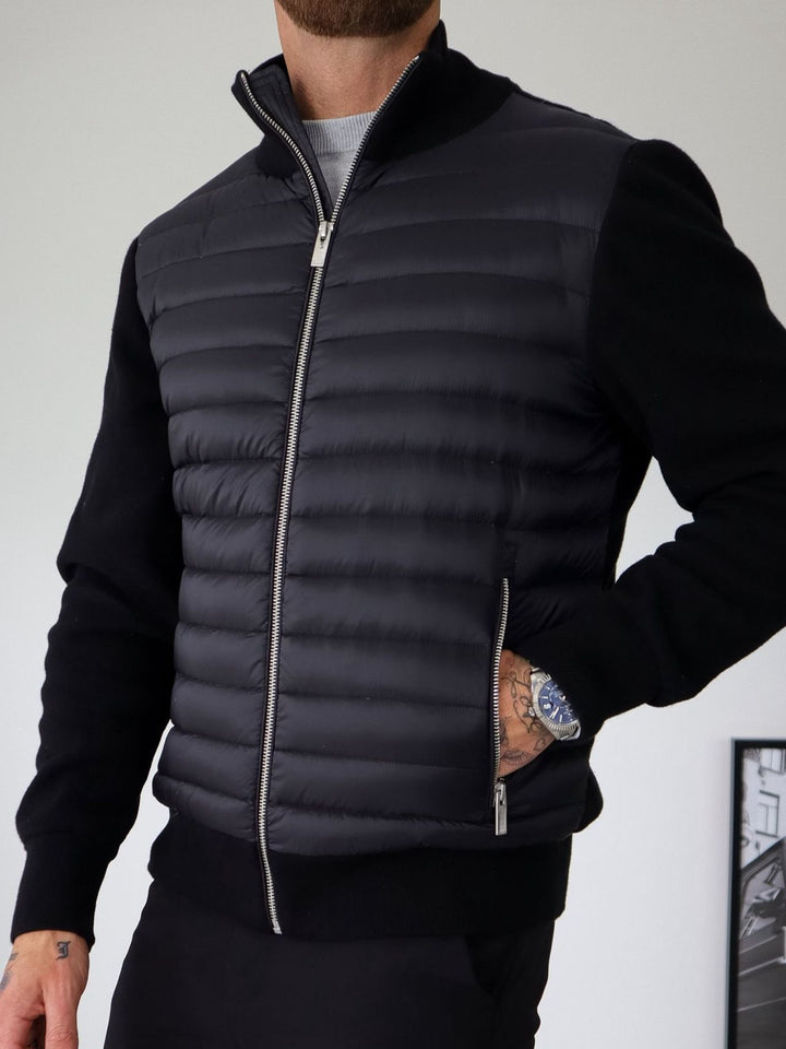 Winter men's cotton jacket with patchwork stand-up collar, sweater coat, cross-border casual warm cotton jacket, European and American foreign trade men's clothing