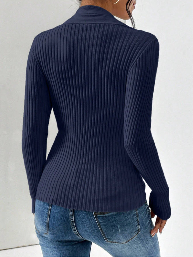 Ravena V-neck Ribbed Sweater