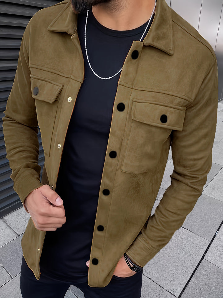Marvane Luxe Suede Overshirt Jacket