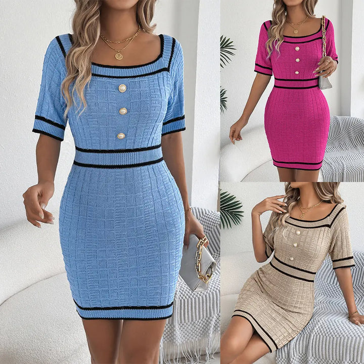 Bellanova Knit Button Dress EvolvMode