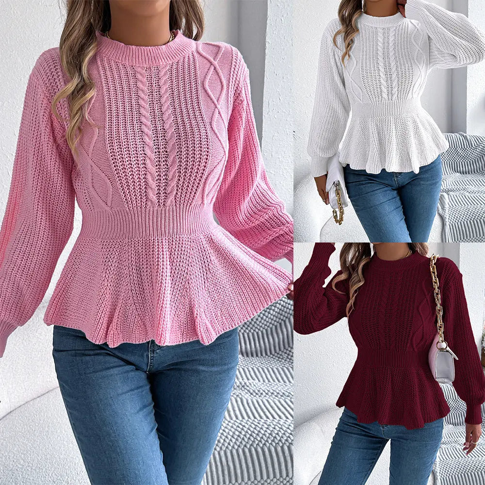 Valerisse Luxe Knit Peplum Sweater EvolvMode