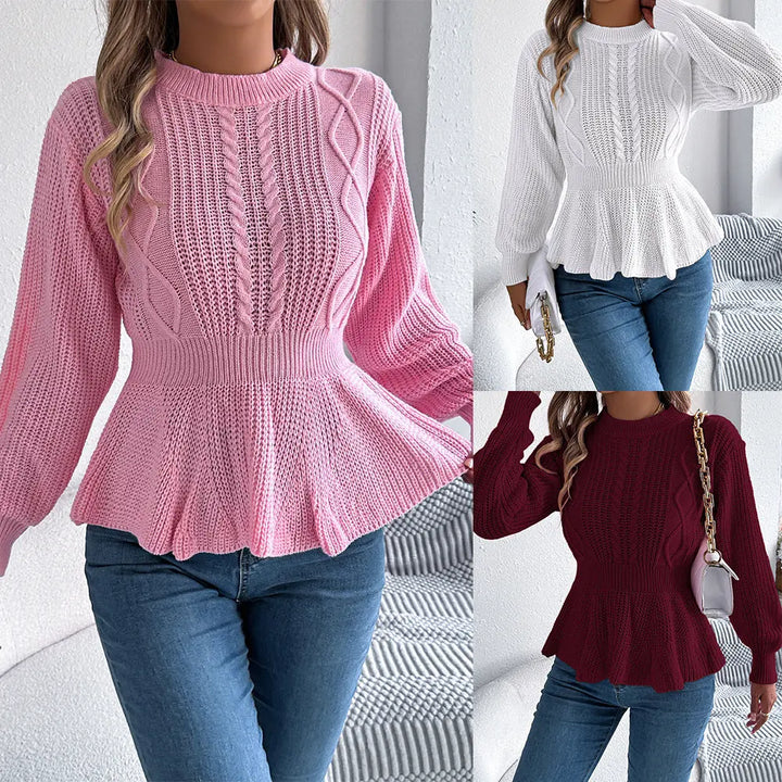 Valerisse Luxe Knit Peplum Sweater EvolvMode