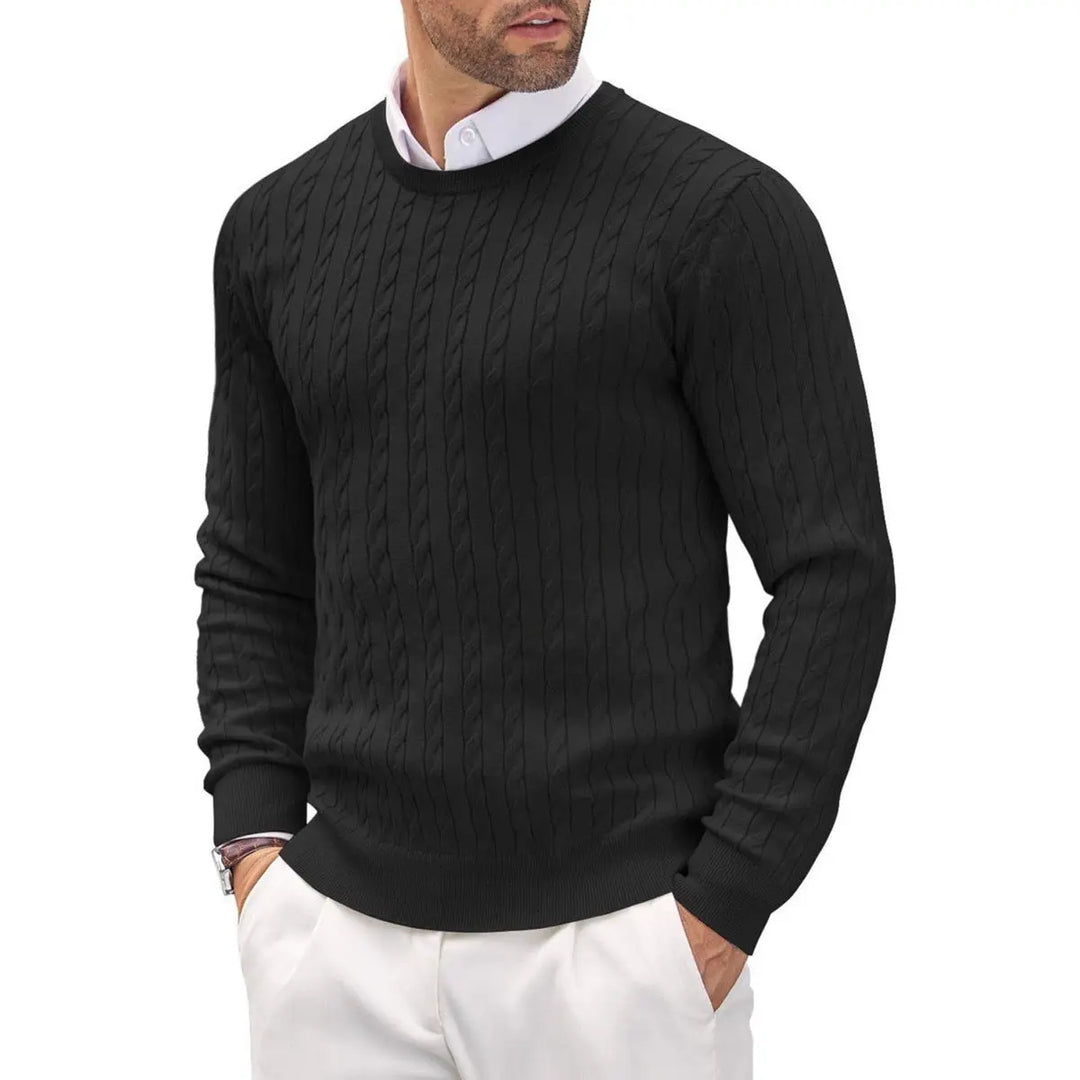 Black classic men's sweater – lightweight and stylish for layering