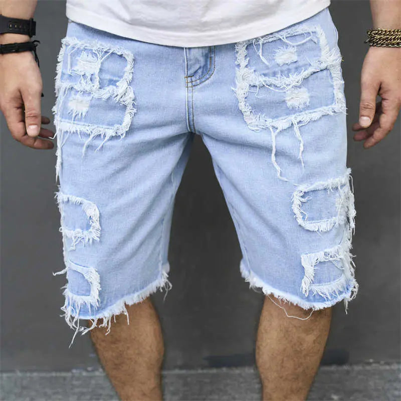 EdgeFlex Ripped Denim Shorts EvolvMode