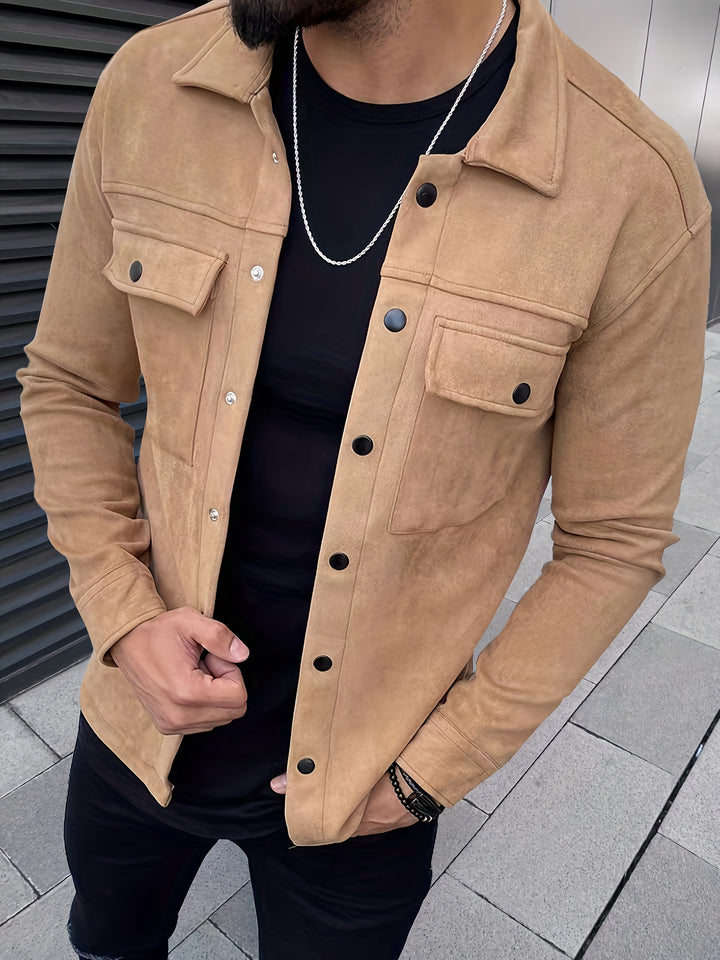 Marvane Luxe Suede Overshirt Jacket
