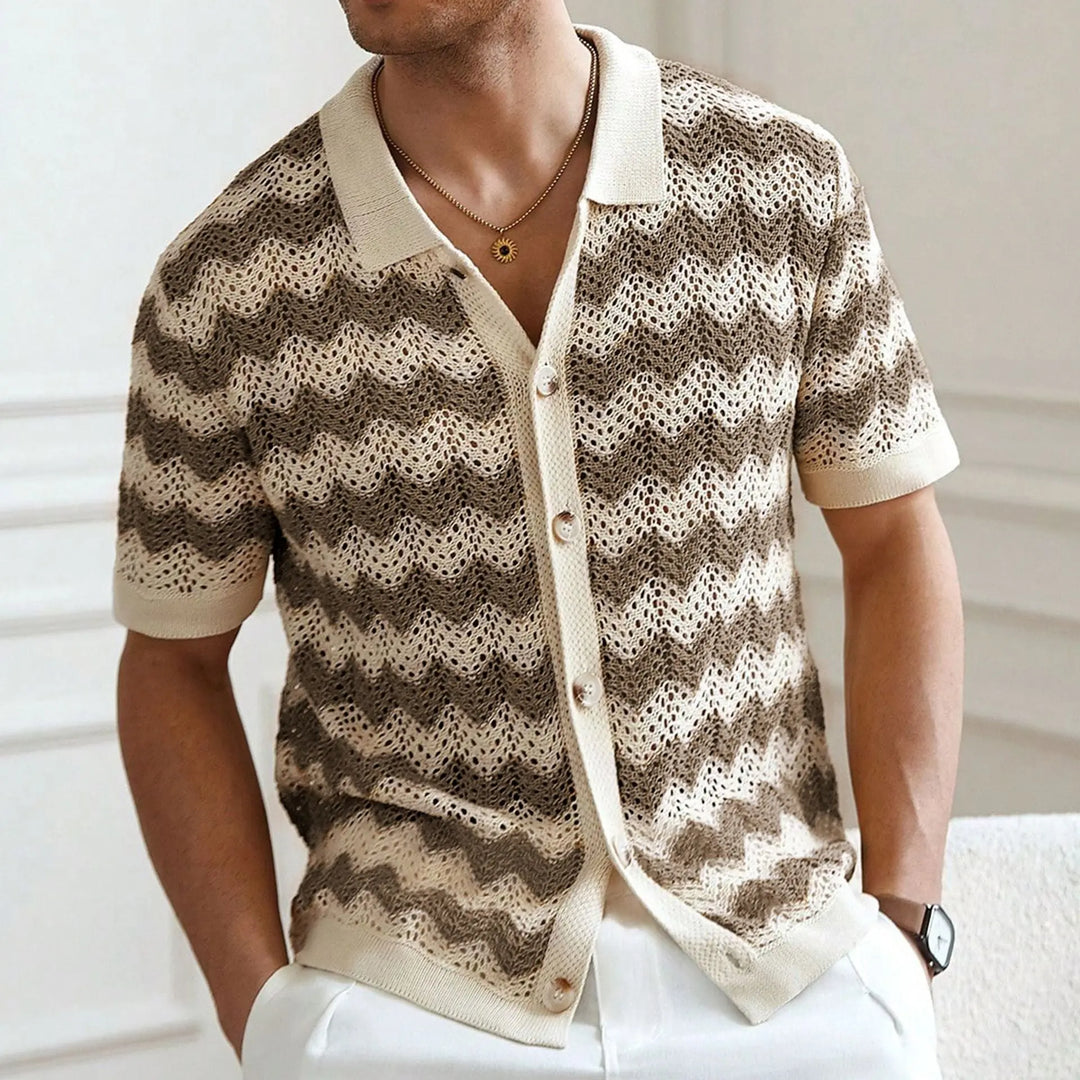 Man wearing a patterned shirt