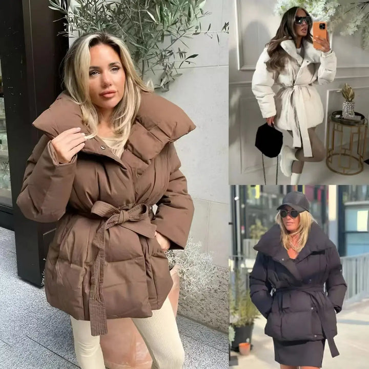 Calviera Belted Puffer Coat EvolvMode