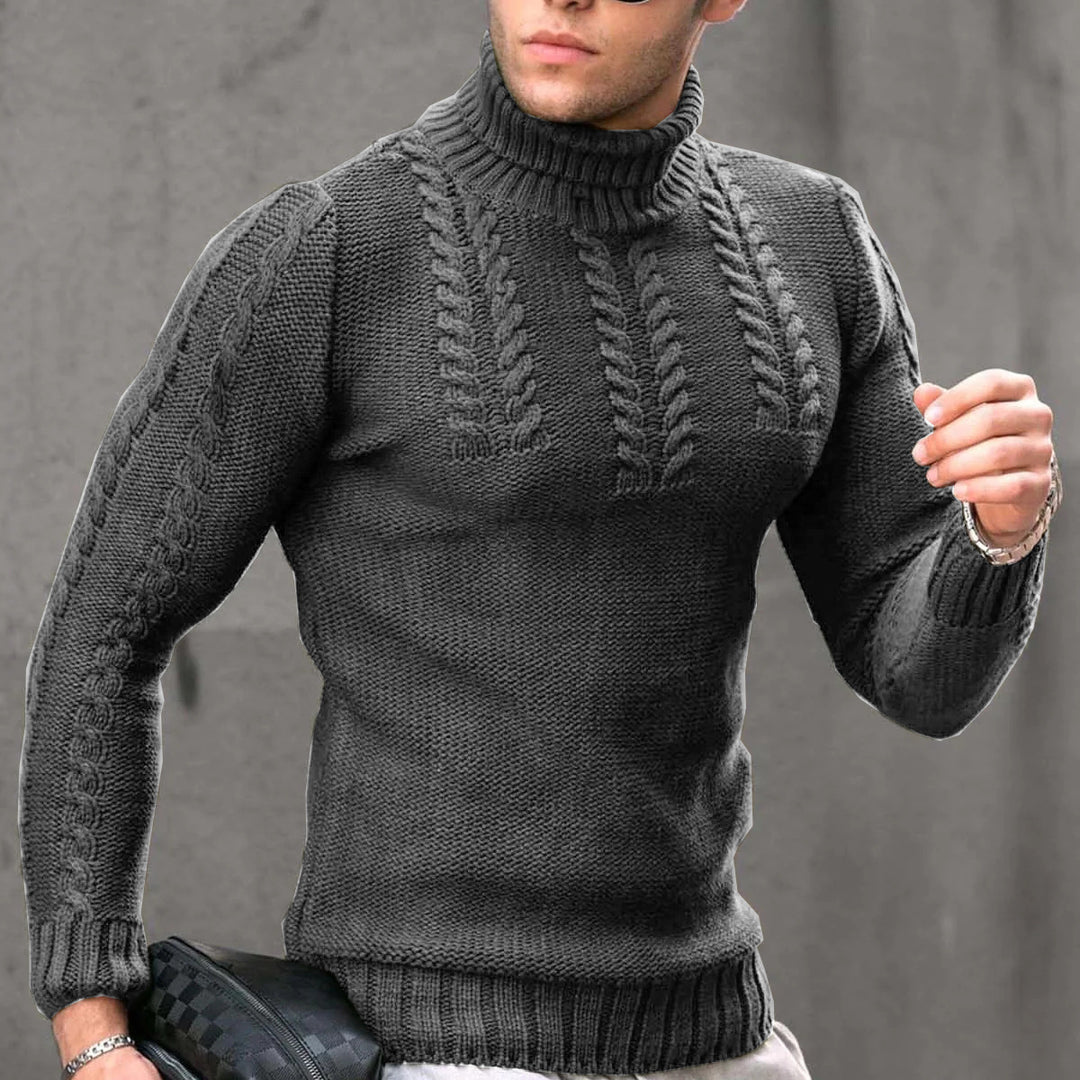 Ravaro Ribbed Cable Turtleneck