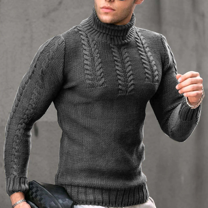 Ravaro Ribbed Cable Turtleneck