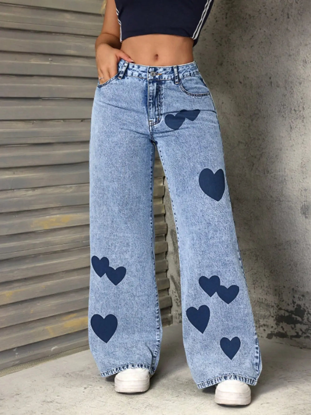 Amoura Heart Luxe Wide-Leg Jeans EvolvMode