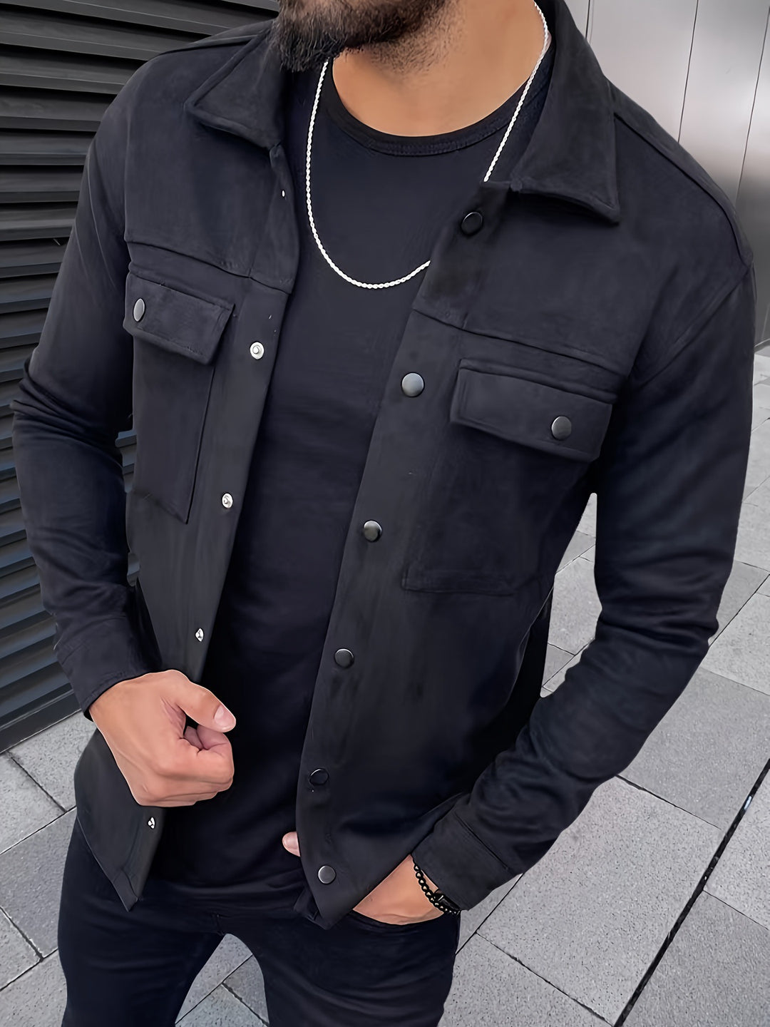 Marvane Luxe Suede Overshirt Jacket