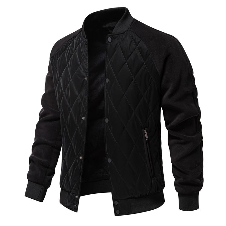 Autumn 2024 New fleece-lined Padded Thickened Jacket European and American Casual Jacket Raglan Sleeve Men&