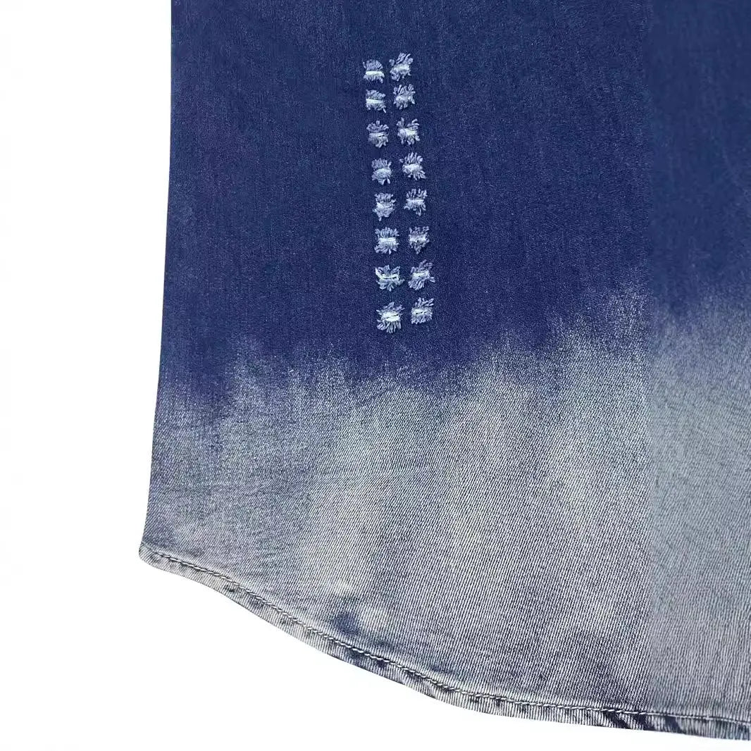 SleekFade Short Sleeve Denim Shirt EvolvMode