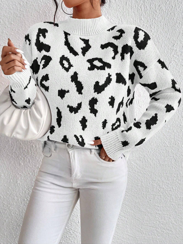 Leopard Sweater Women – Ravella SoftTouch Knit Pullover