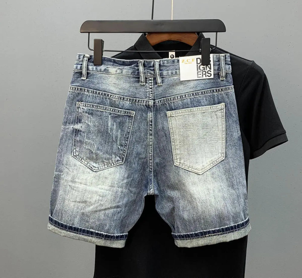 Timeless Blue Wash Denim Shorts EvolvMode