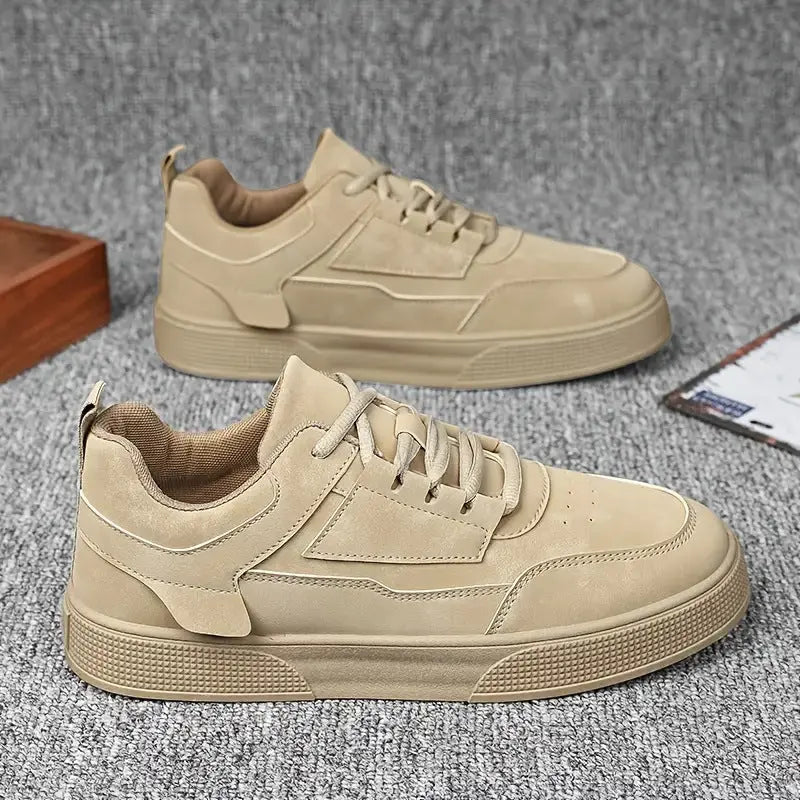 A pair of beige UrbanEase casual shoes with lace-up closure