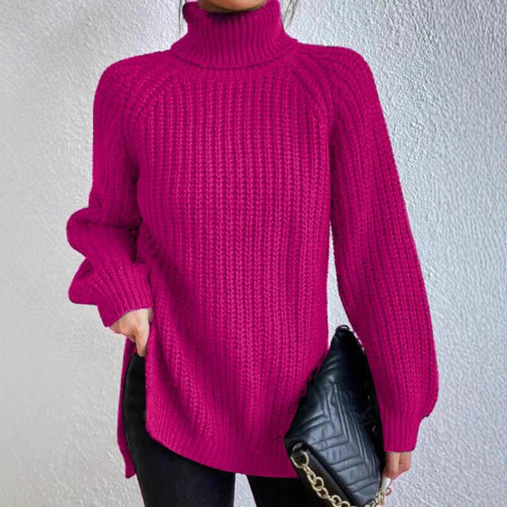 Women’s Pink Chunky Turtleneck Sweater 