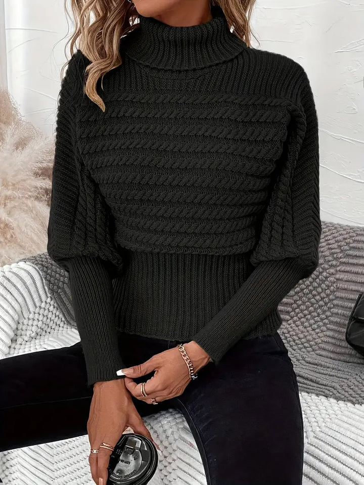 Mariselle Luxe Ribbed Knit Turtleneck Sweater