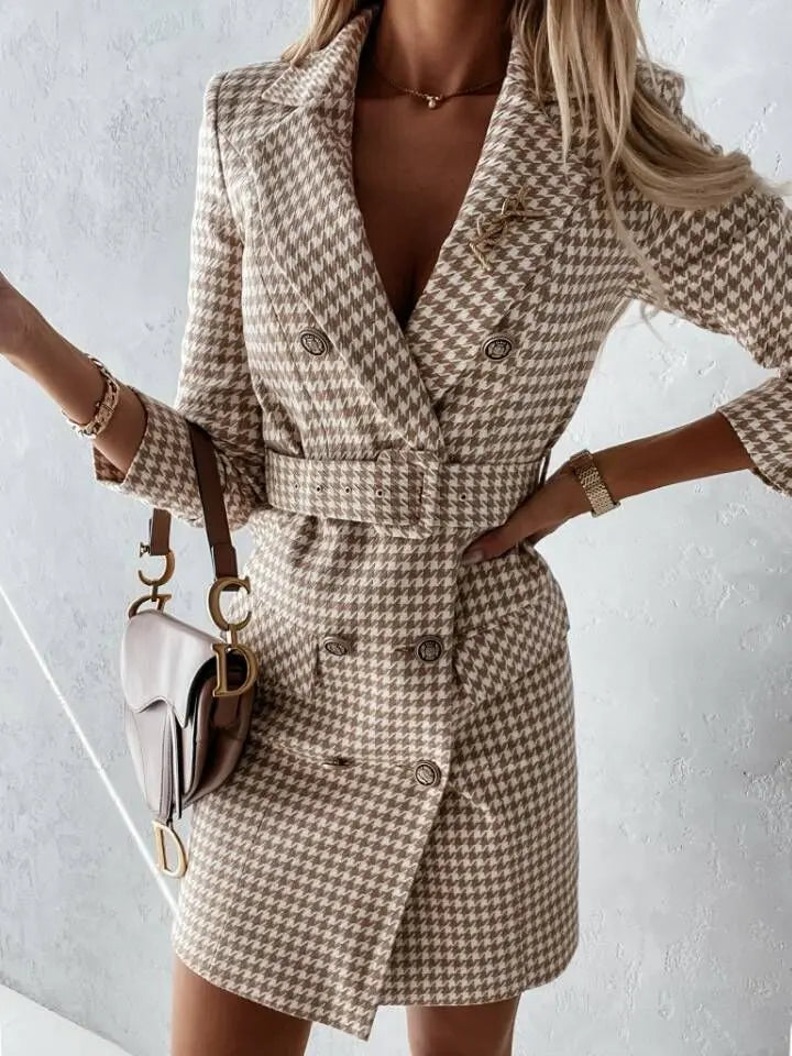 Sleek Belted Blazer Dress EvolvMode