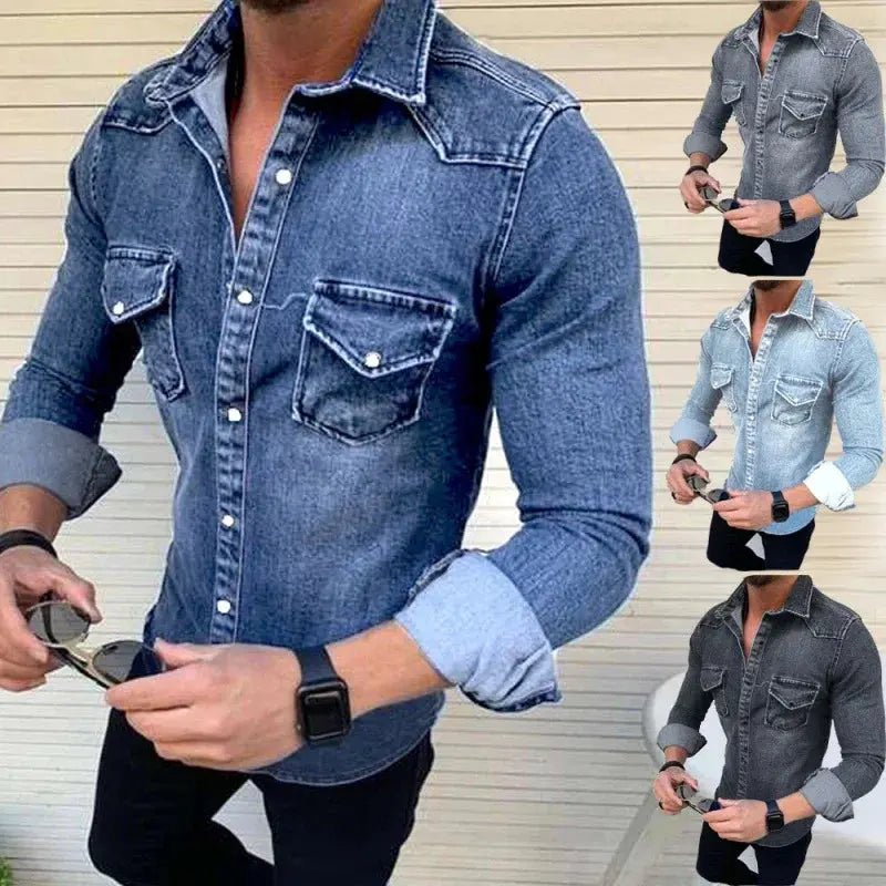 Slim Fit Denim Shirt EvolvMode