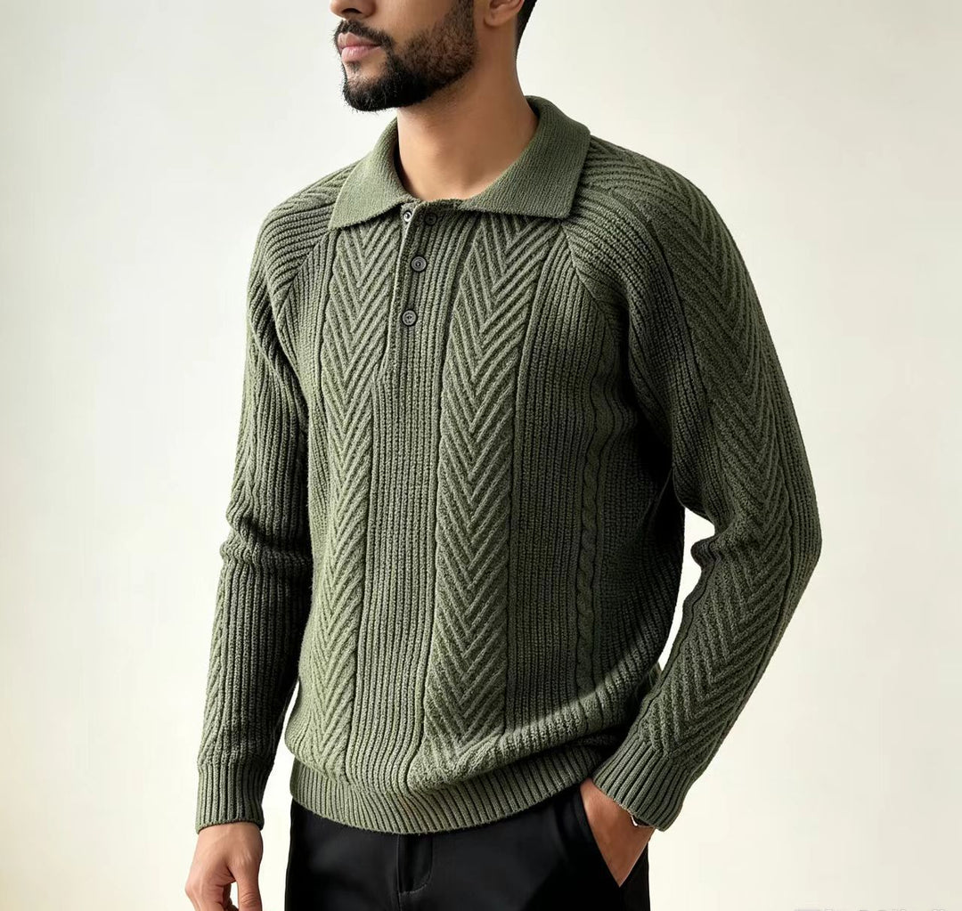 Men's Knit Polo Sweater