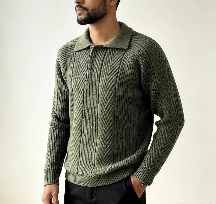 Men's Knit Polo Sweater