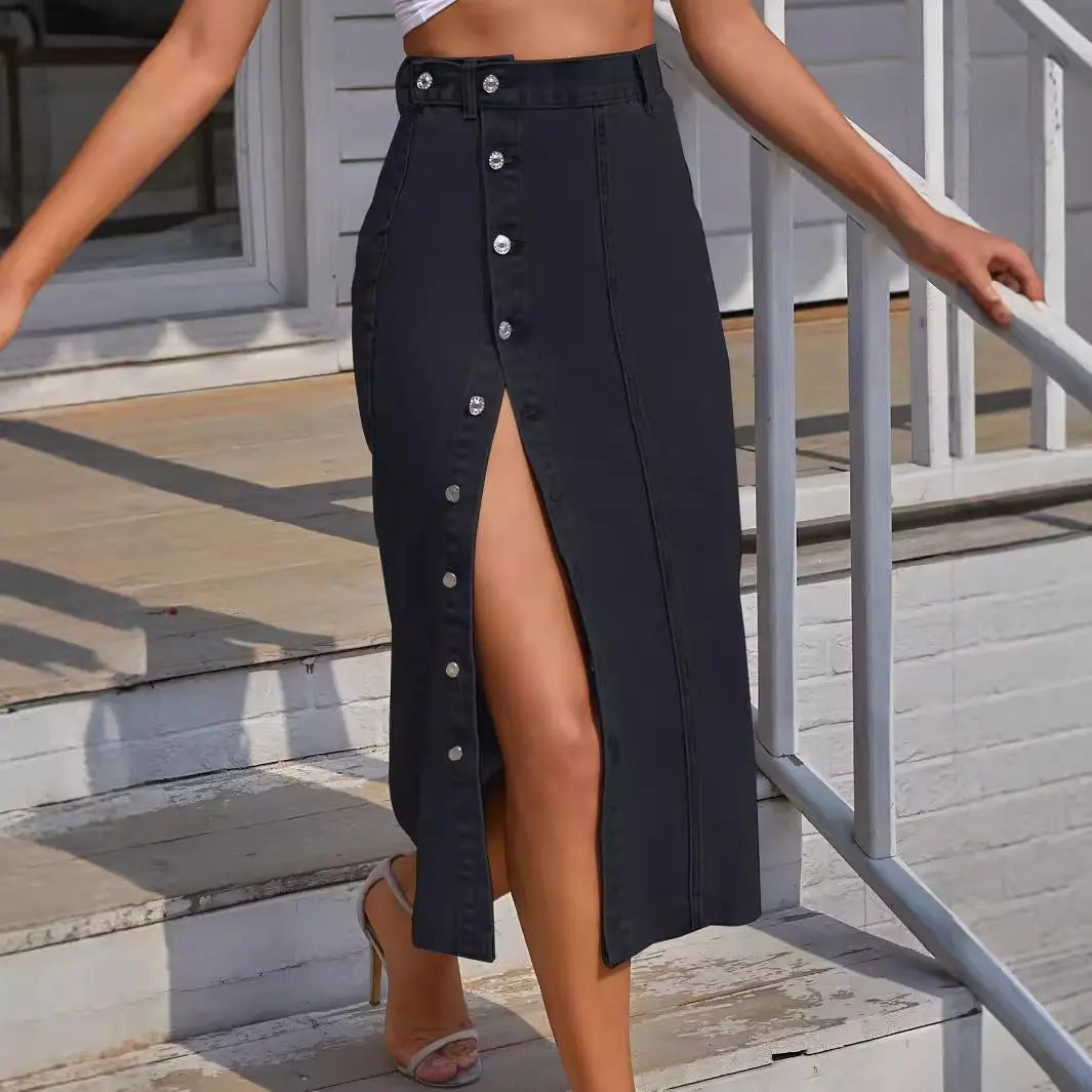 Versatile Denim Long Skirt EvolvMode