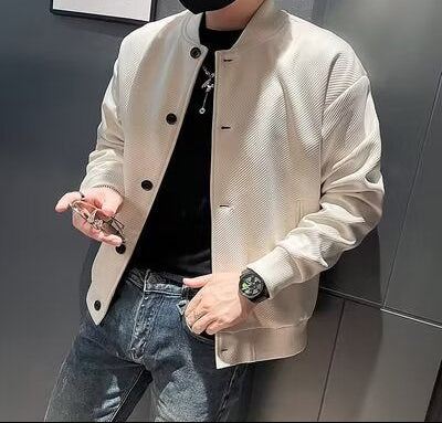 Textured Bomber Jacket for Men - Luxe Streetwear 