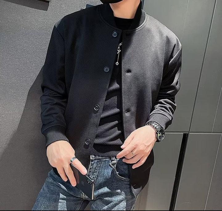 Textured Bomber Jacket for Men - Luxe Streetwear 