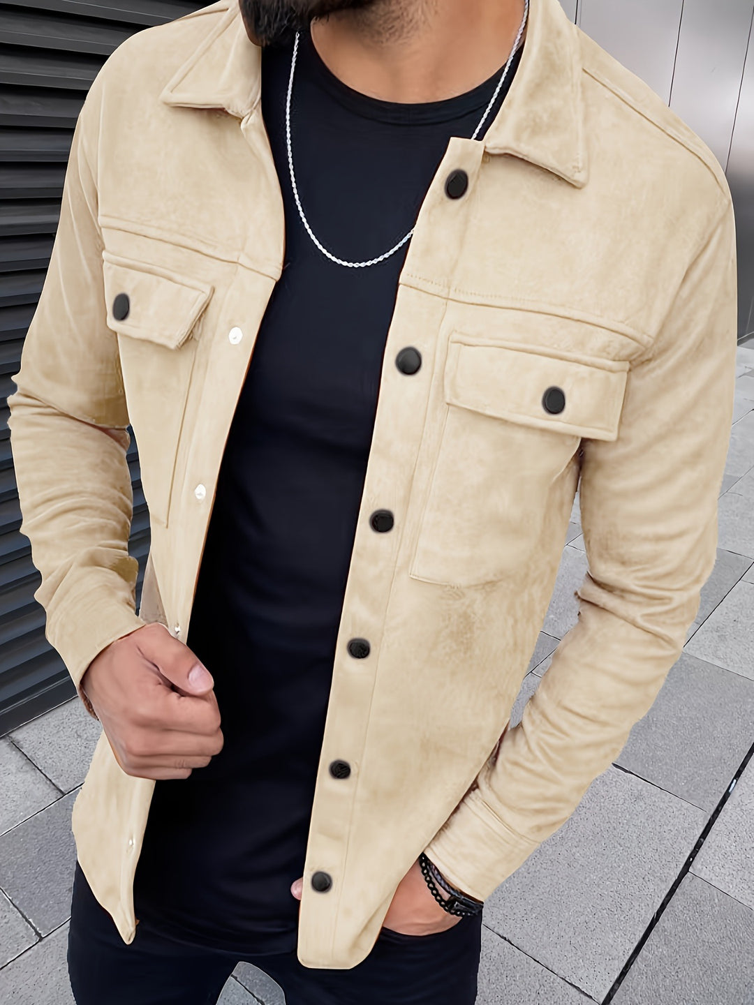 Marvane Luxe Suede Overshirt Jacket