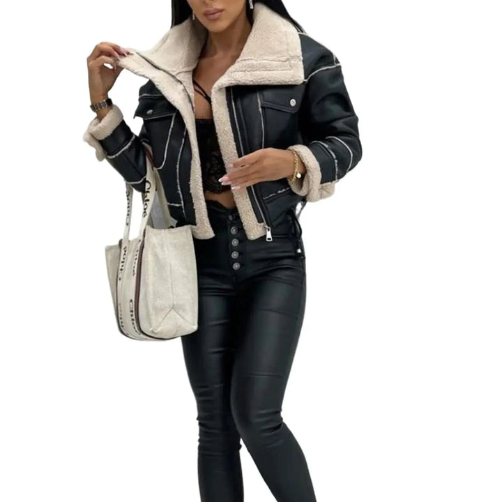 SleekLuxe Faux Leather Coat EvolvMode