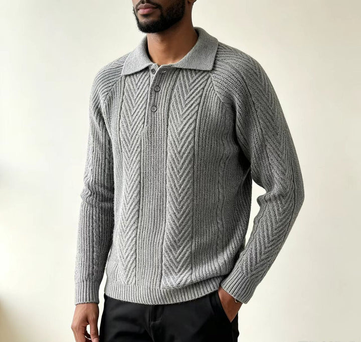 Men's Knit Polo Sweater